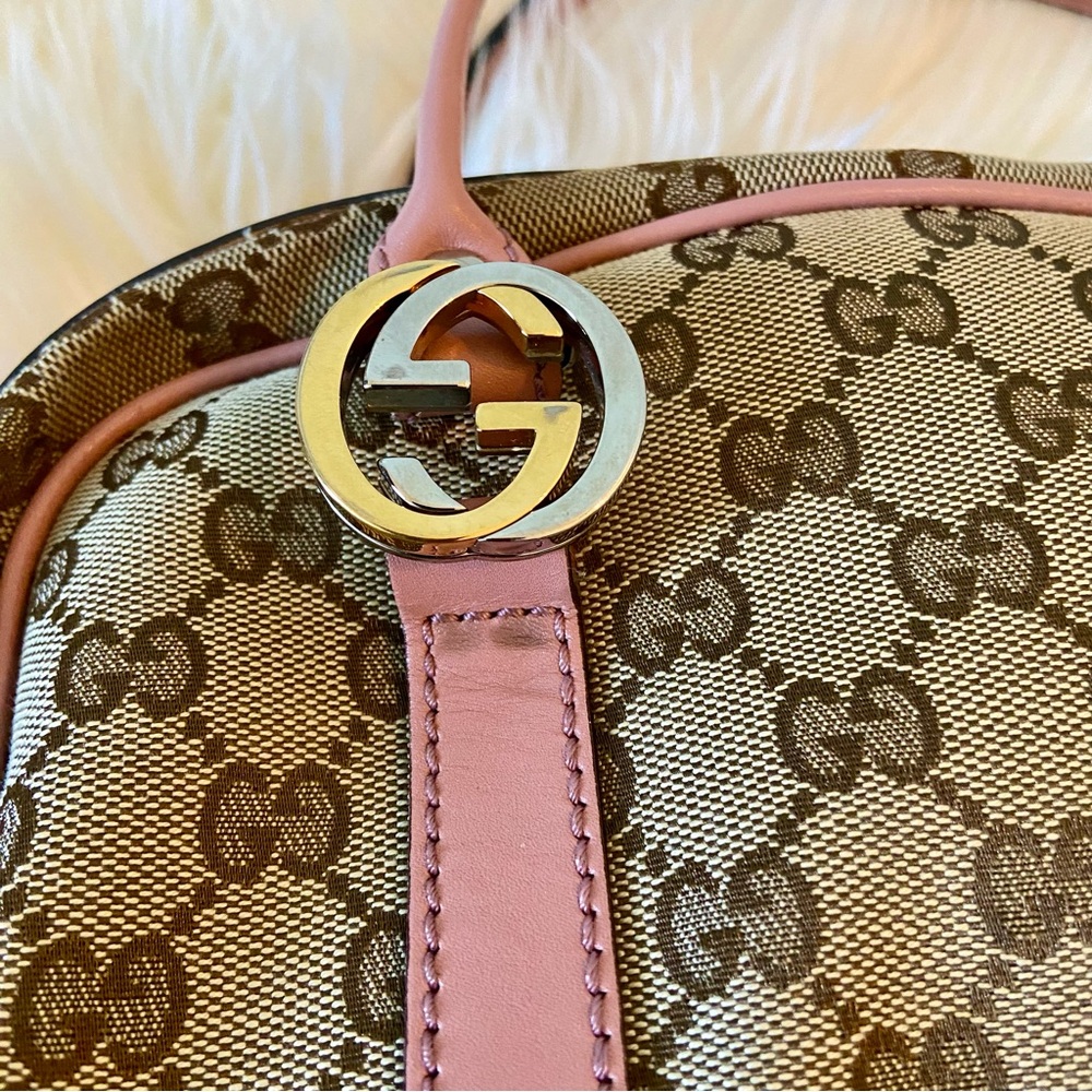 Gucci Brown GG Canvas Twins Shoulder Bag Beige/Pink - Picture 3 of 14